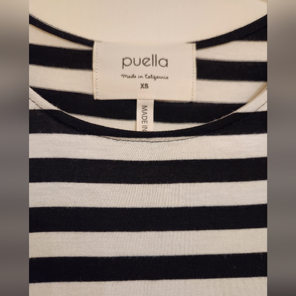 Anthropologie Pattern Play Swing Tunic by Puella Black Stripe XS or XXS NWOT - Picture 5 of 7